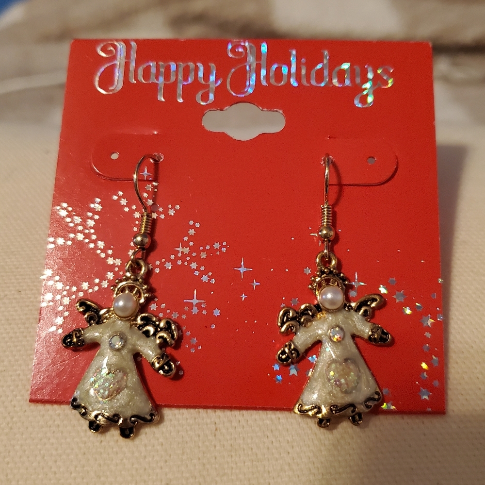 5 for $25 | JCPenney Happy Holidays Christmas Angel Dangle Earrings